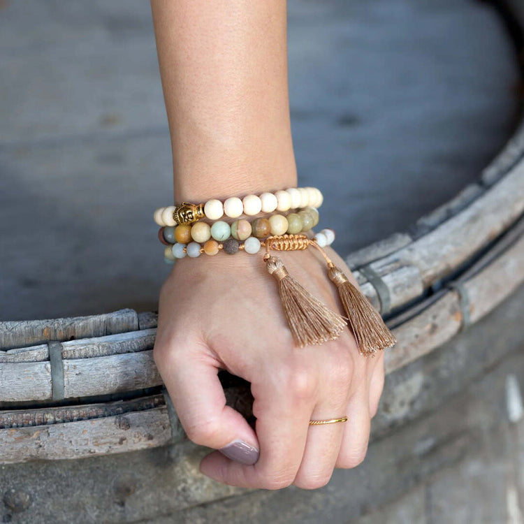 Beaded Grmstone Stretch Bracelet - Sparks and Gem