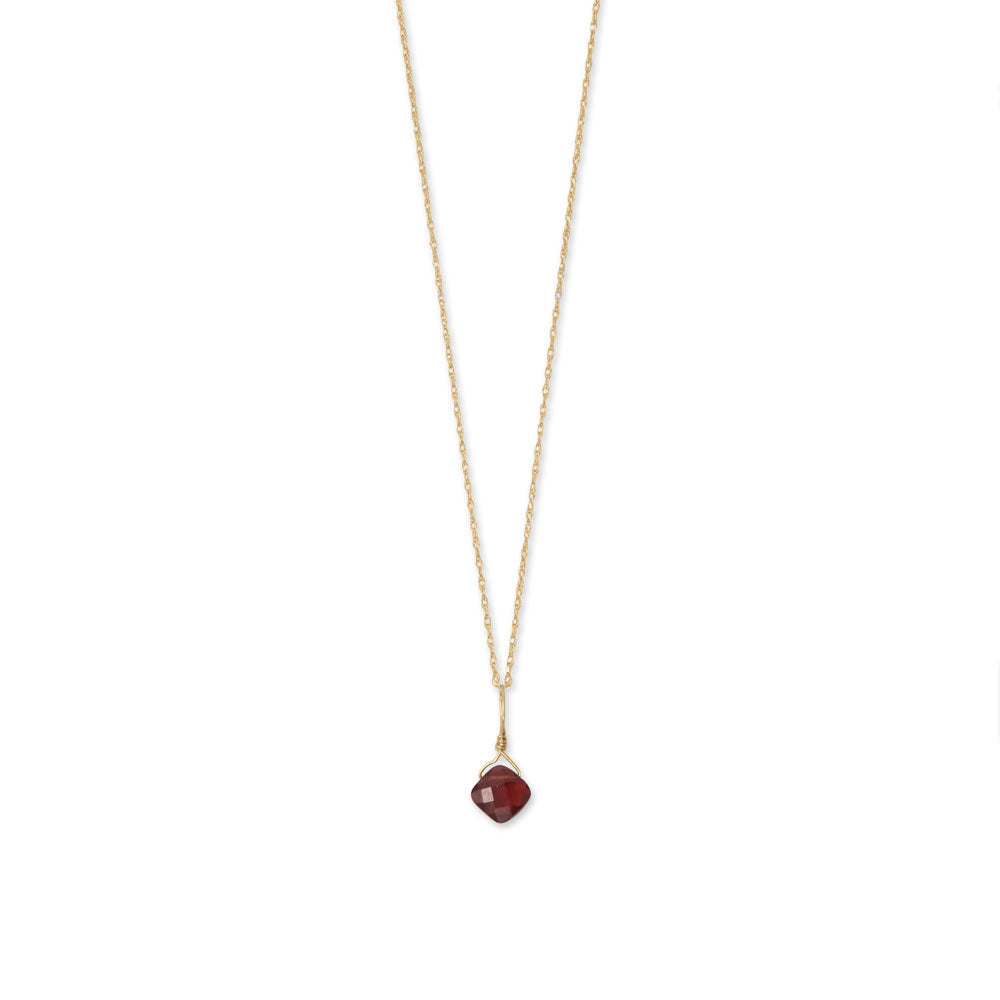 16" 14 Karat Gold Birthstone Necklace (-December)