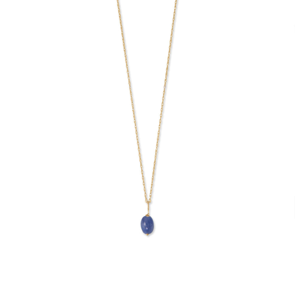 16" 14 Karat Gold Birthstone Necklace (-December)