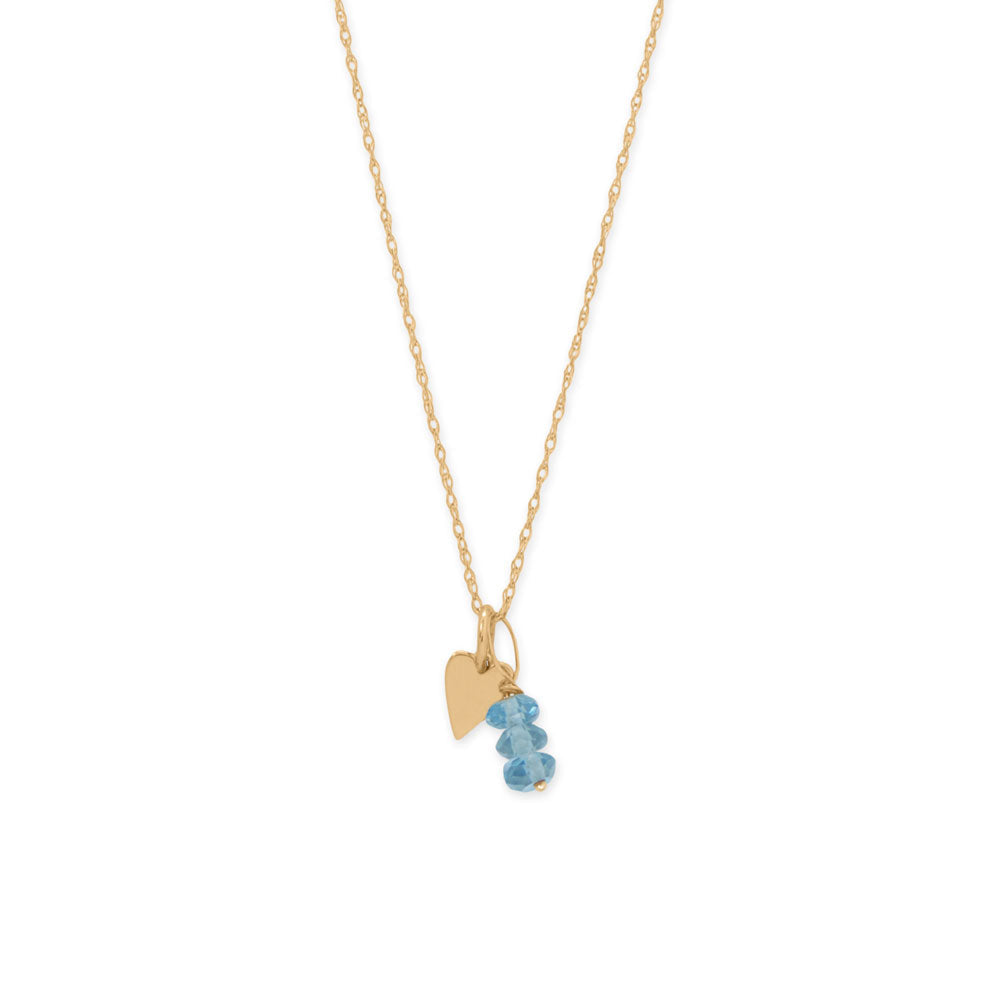 16" 14 Karat Gold Birthstone Necklace (-December)