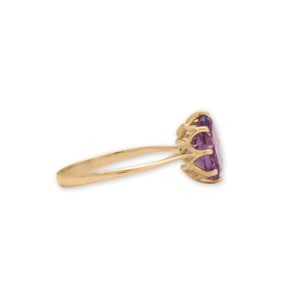 14 Karat Yellow Gold Precision Cut Purple Amethyst Ring - Sparks and Gem - Get your rings, bracelet, necklace, earrings, charms, chains, anklets in various colours, newest styles, and designs like beaded, cocktails, wedding bands, statements, geometric, gemstones, spinners, spoons, cushion, baguette, tapered, long, short, collars, chokers, layered, bangles, cuff, studs, climbers, bar, and morej