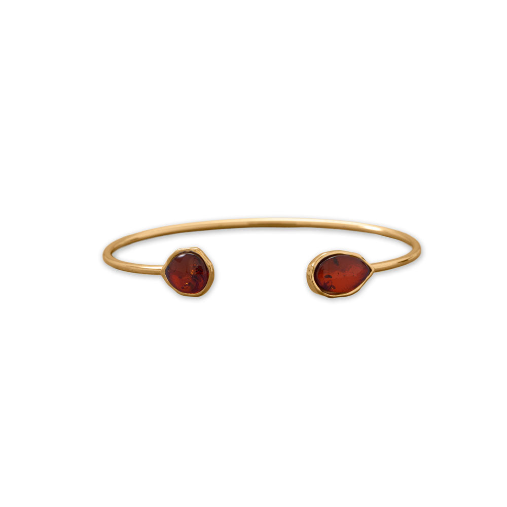 Baltic Amber Ends Cuff Bracelet in Gold - Sparks and Gem