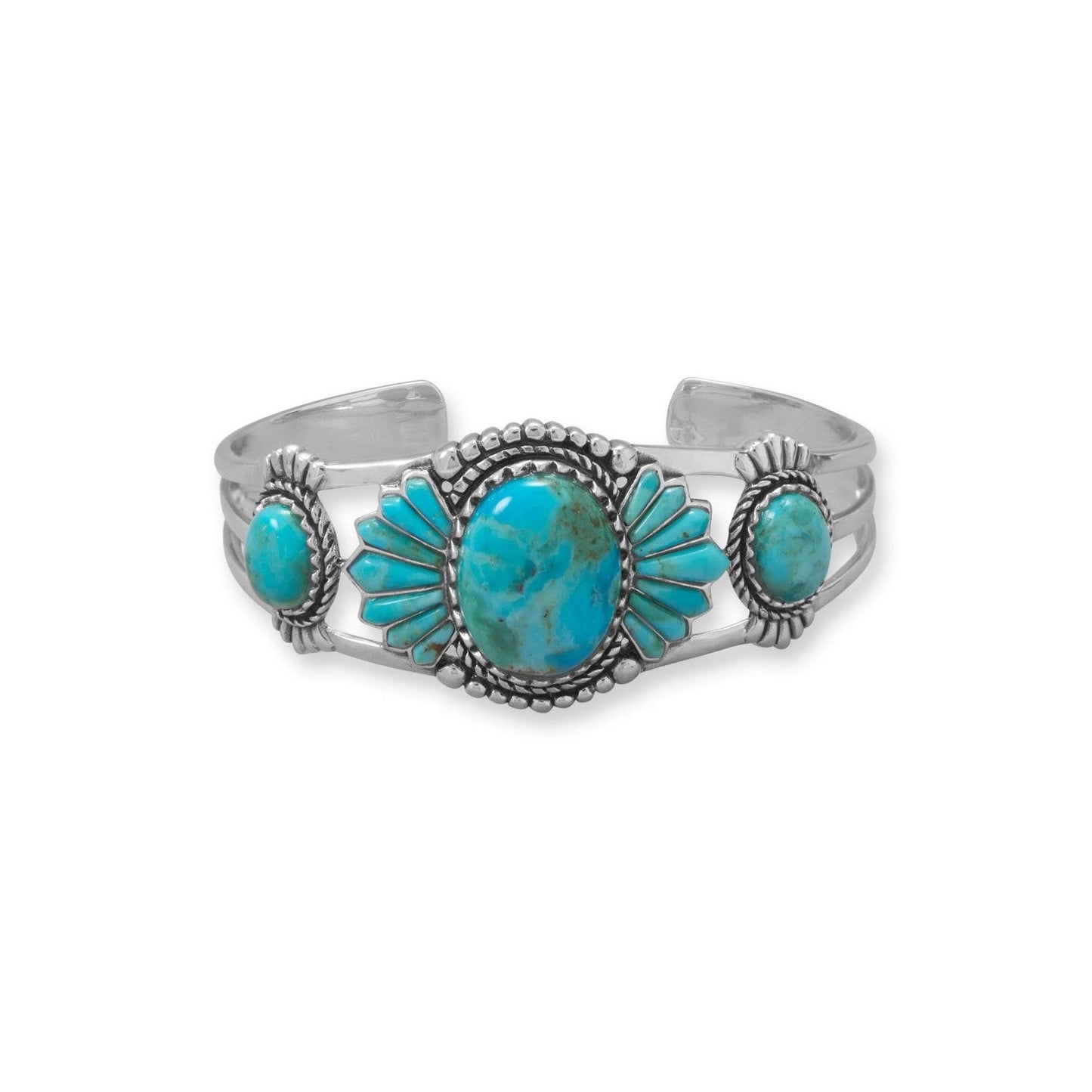 Tantalizing Turquoise Southwest Style Cuff Bracelet-Sparks and Gem