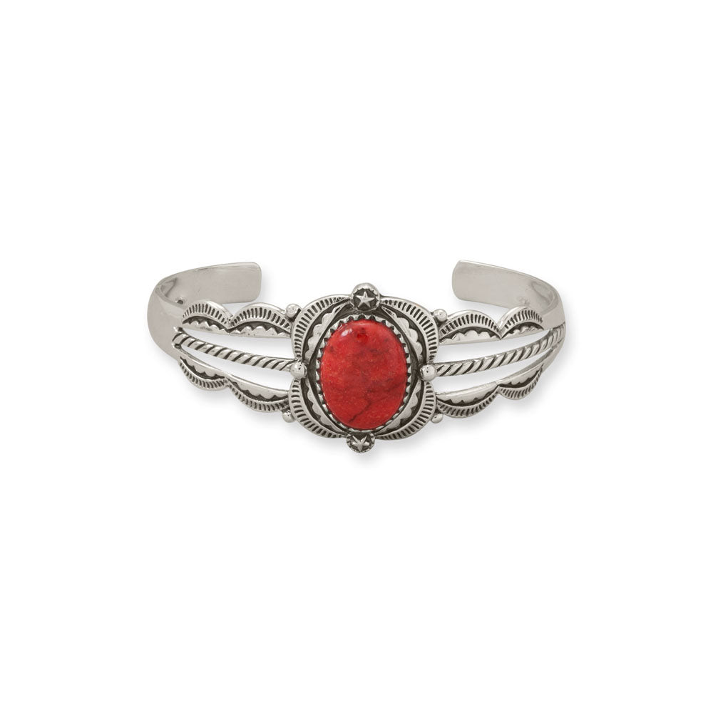 Oxidized Dyed Sponge Coral Cuff Bracelet-Sparks and Gem