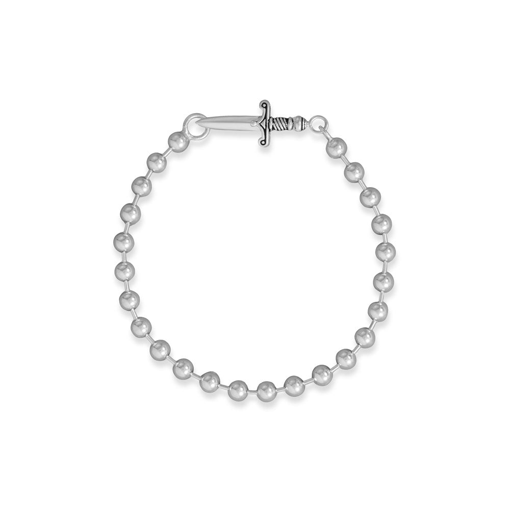 8" 5mm Bead and Sword Clasp Bracelet