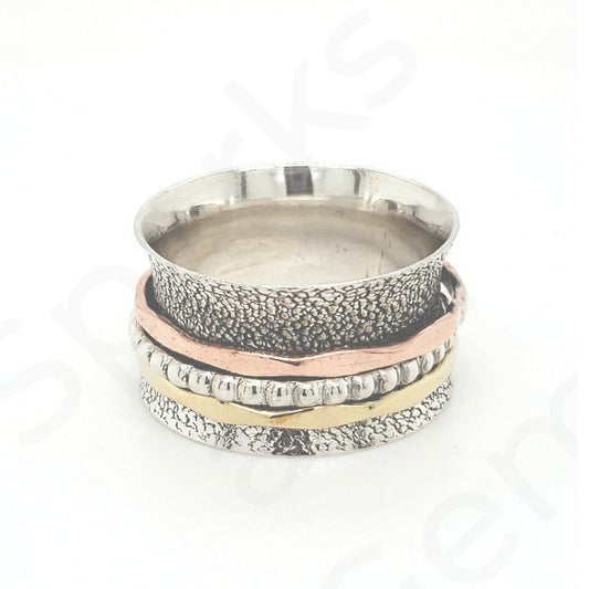 3 Tone Spinner/Meditation Ring - Sparks and Gem