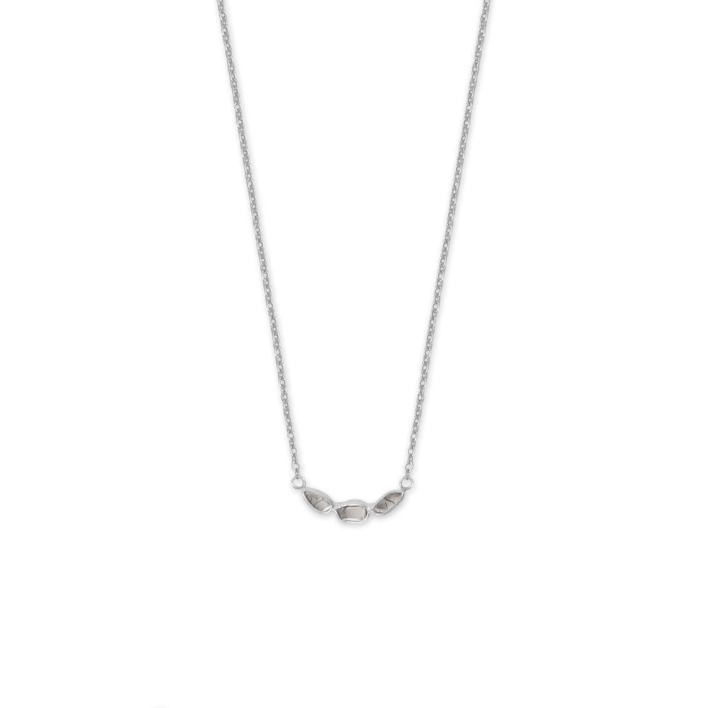 16" + 2" Rhodium Plated Polki Diamond Necklace