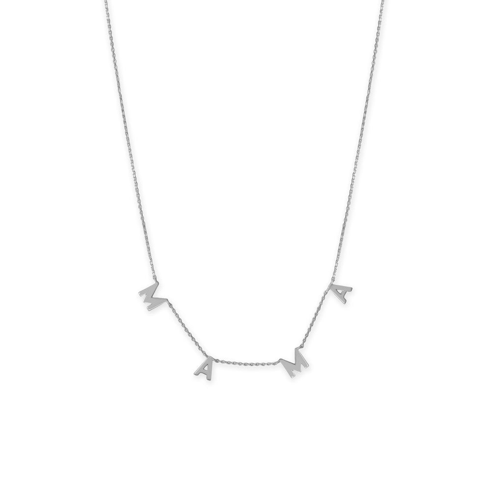 Adjustable, Sterling Silver "MAMA" Charm Necklace - Sparks and Gem