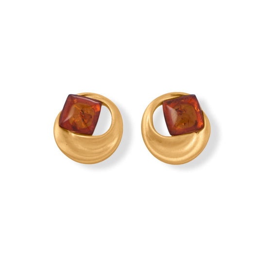 Matte Finish Baltic Amber Earrings