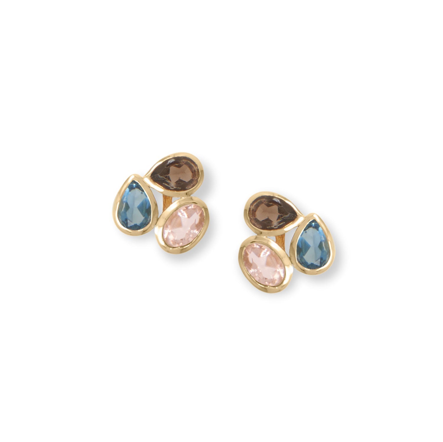 Hydro Glass and Quartz Gold Earrings - Sparks and Gem