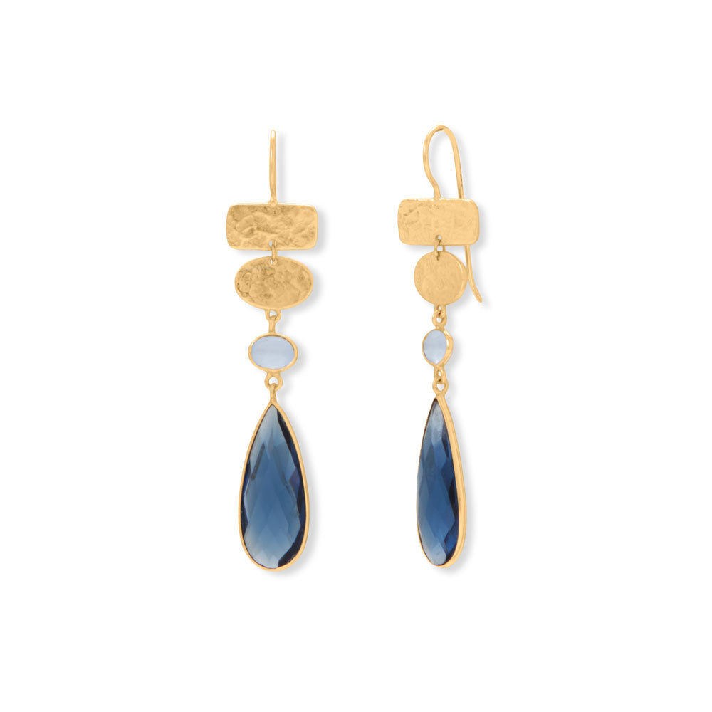 Chalcedony and Glass Drop Earrings