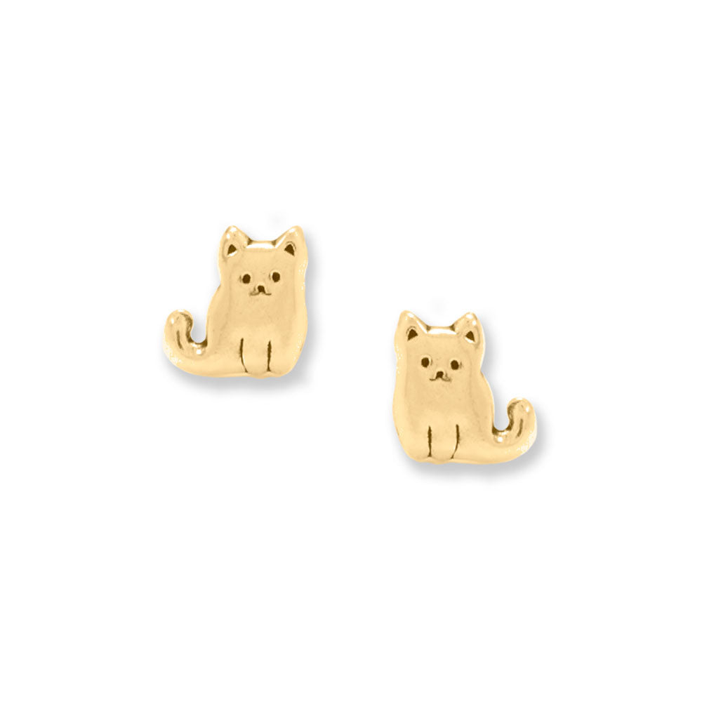 Sitting Kitty Cat Stud Earrings