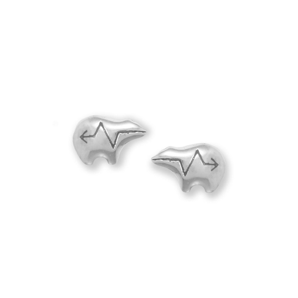 Heartline Bear Stud Earrings