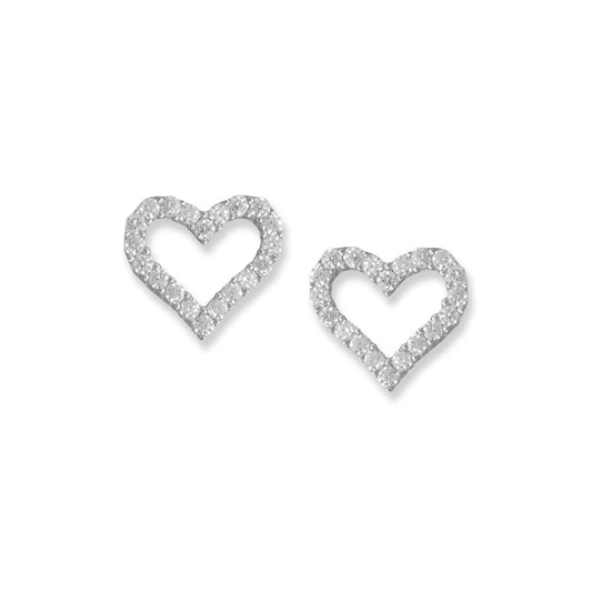 Cubic Zirconia Heart Outline Earrings - Sparks and Gem