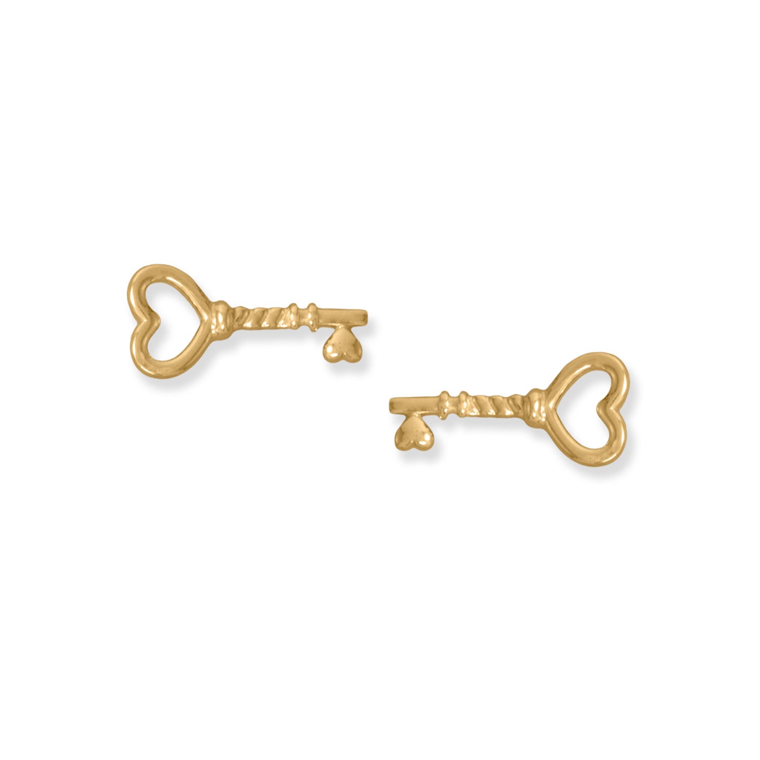 Heart Key Stud Earrings