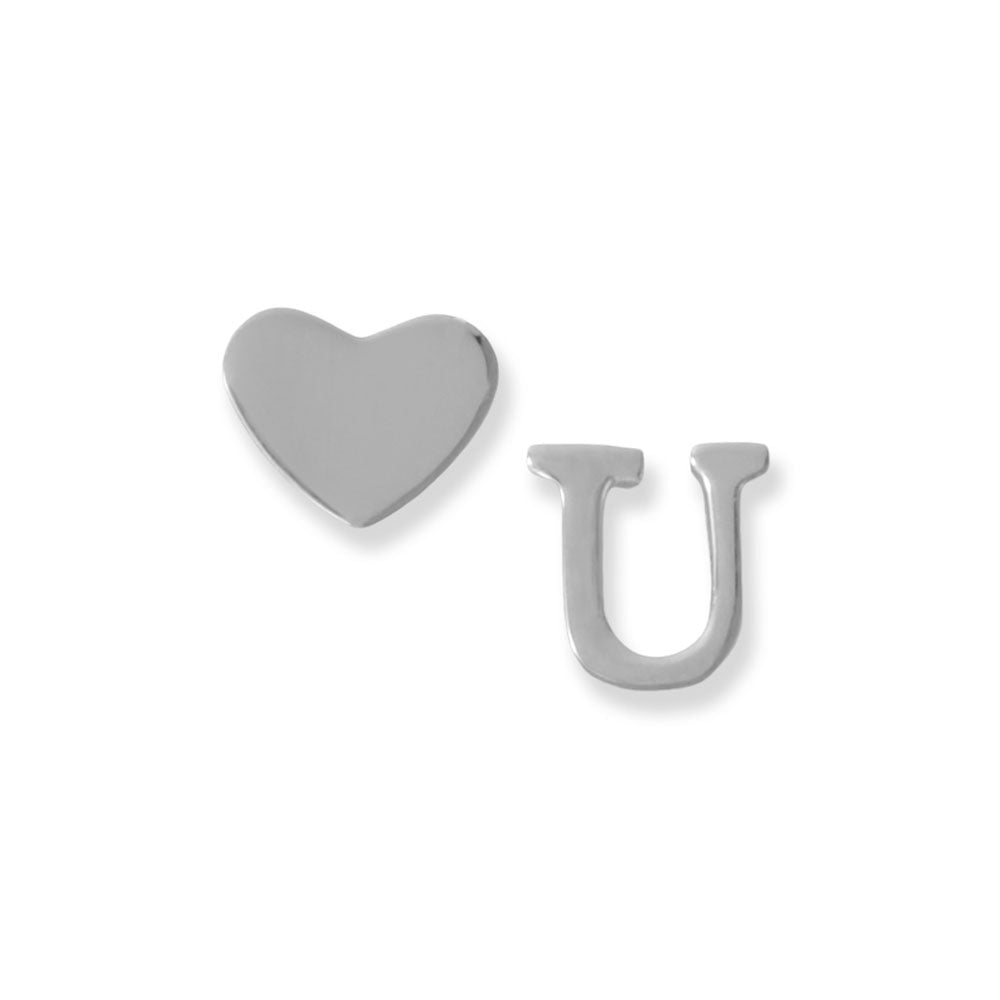 Heart "U" Stud Earrings