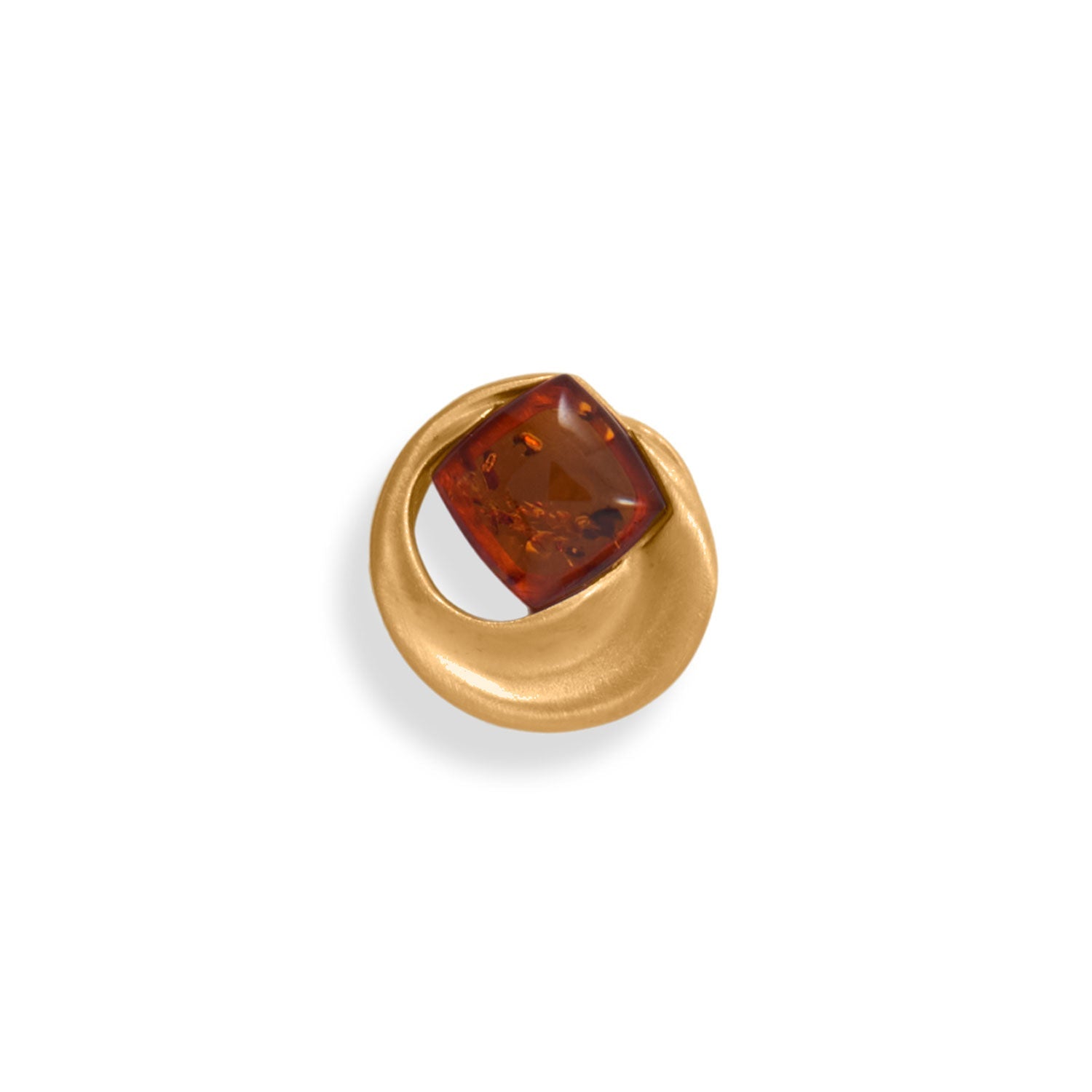 Matte 24 Karat Gold Plated Baltic Amber Slide