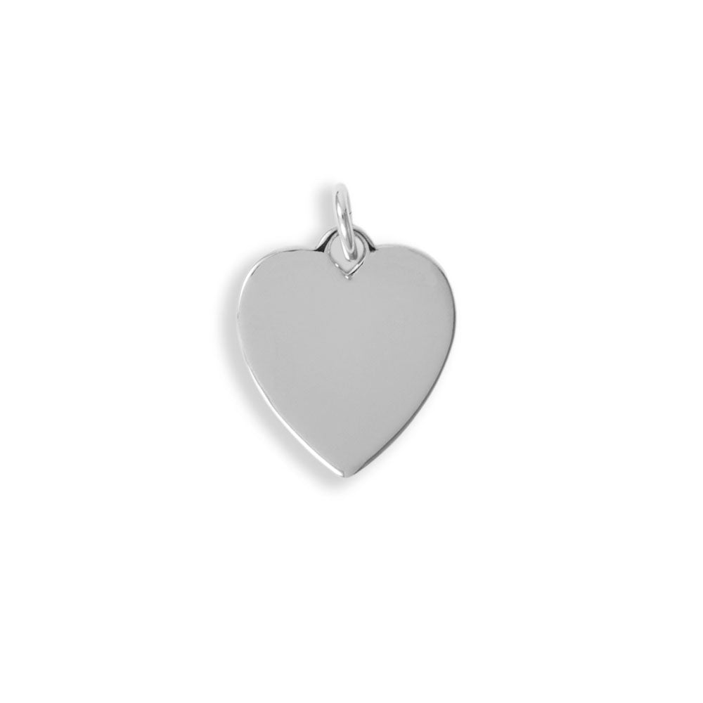 Small Engravable Heart Silver Pendant - Sparks and Gem