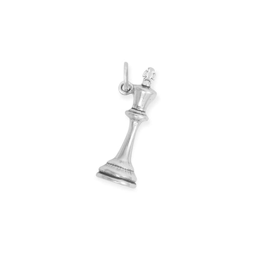 Oxidized 3D King Chess Piece Charm