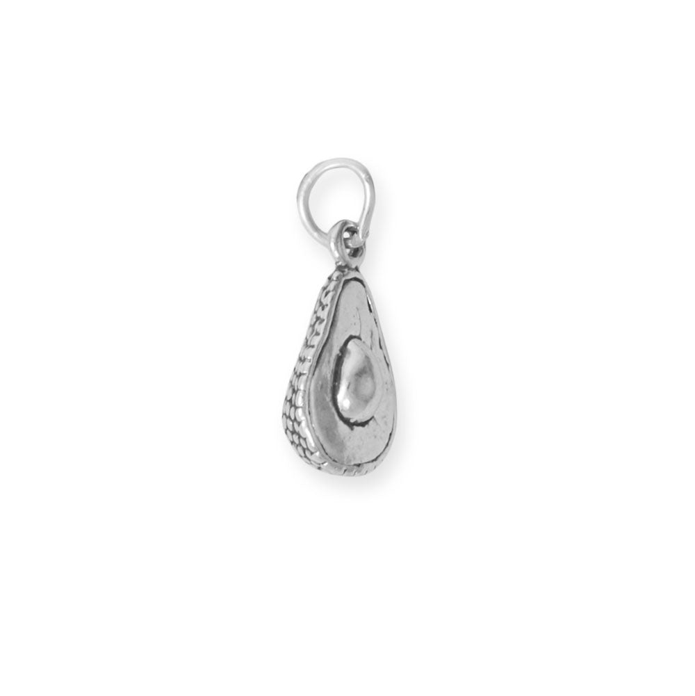 Oxidized 3D Avocado Half Charm