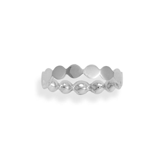 Dotted Band Sterling Silver Ring - More rings, bracelets, necklaces, earrings, anklets, charms, chains and toe rings in a variety of shapes, sizes and styles like geometric, cocktail, statement, bands, spinner, spoon, layered, long, collar, choker, climber, cuff, bangle, stretch, single, double, triple a or multi strands, beaded, curb, wheat, rope, Figaro, cable chains and more at Sparks and Gem