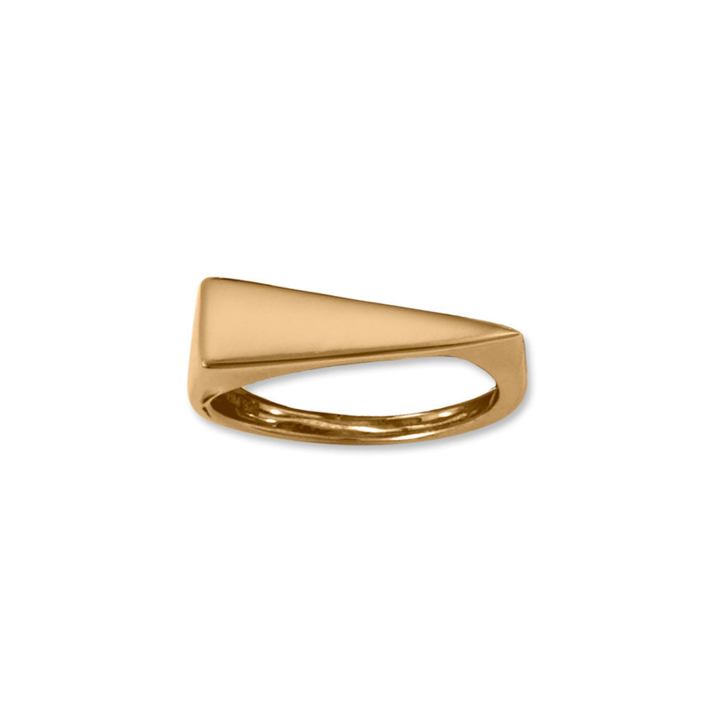 Flat Top Triangle Slice Yellow Gold Ring - More rings, bracelets, necklaces, earrings, anklets, charms, chains and toe rings in a variety of shapes, sizes and styles like geometric, cocktail, statement, bands, spinner, spoon, layered, long, collar, choker, climber, cuff, bangle, stretch, single, double, triple a or multi strands, beaded, curb, wheat, rope, Figaro, cable chains and more at Sparks and Gem