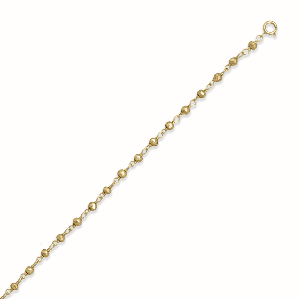 Golden Goddess! 9.5" + 1" Pyrite Bead Anklet