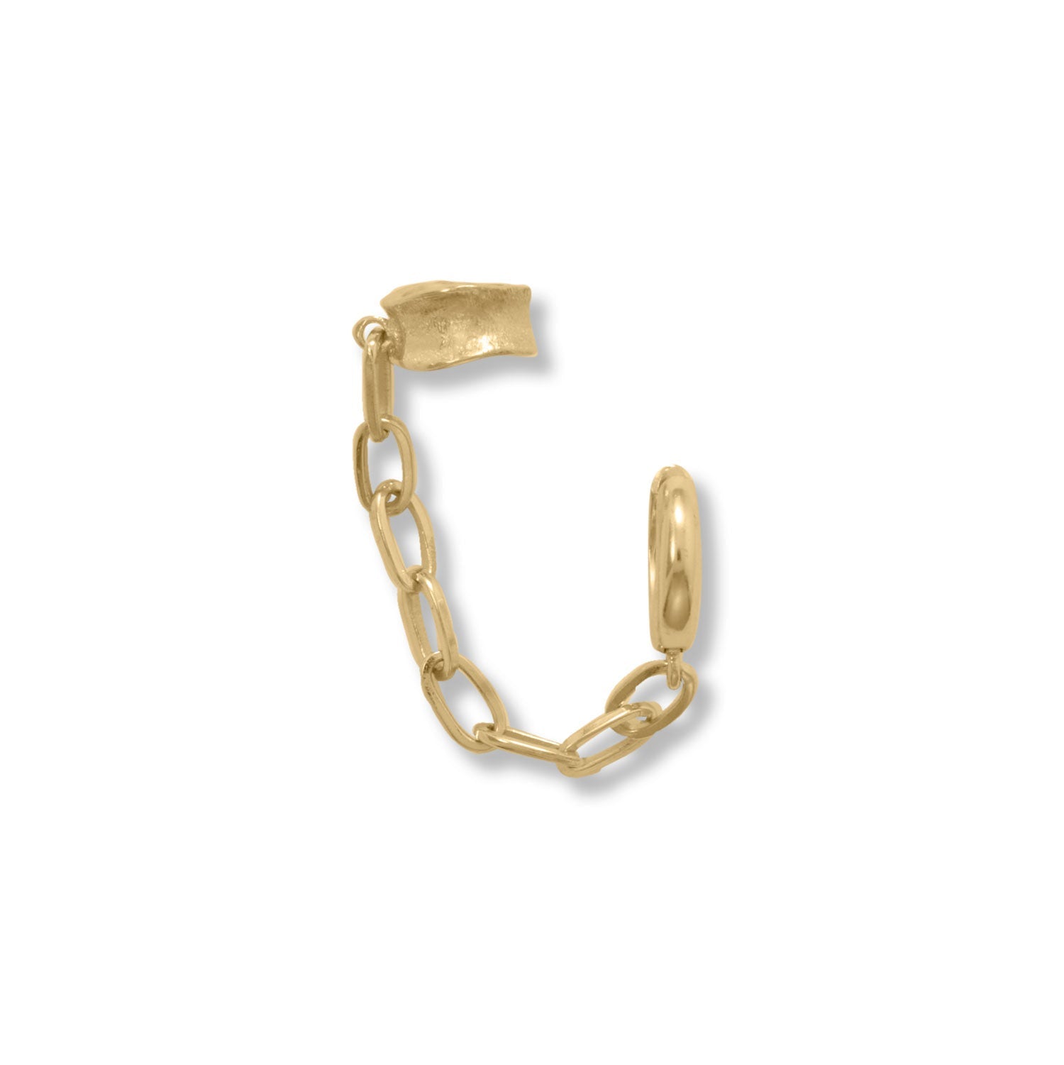 Gold Cuff and Hoop Earring