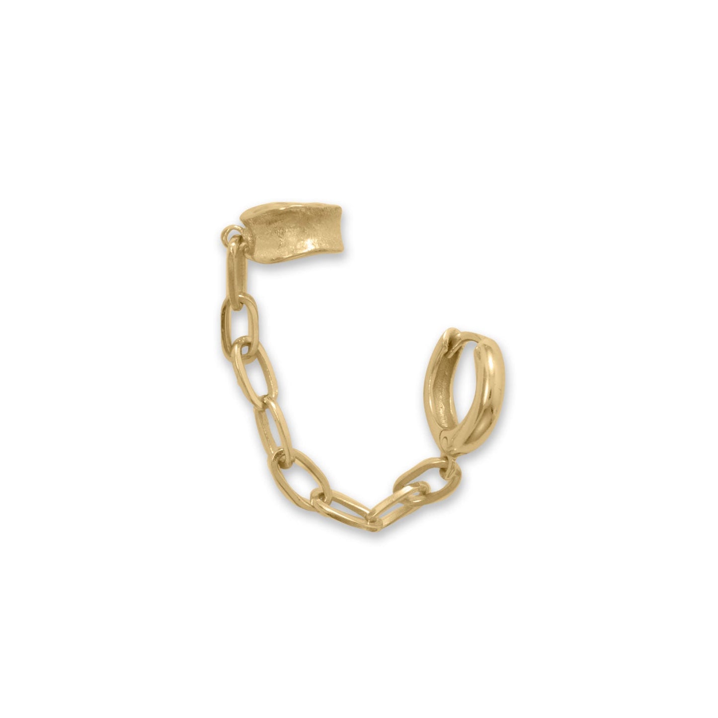 Gold Cuff and Hoop Earring