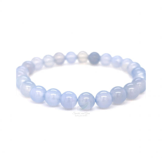 Aqua blue Chalcedony Stretch Bracelet