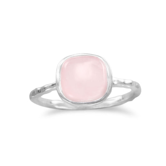 Cushion Cut Rose Quartz Sterling Silver Ring - More rings, bracelets, necklaces, earrings, anklets, charms, chains and toe rings in a variety of shapes, sizes and styles like geometric, cocktail, statement, bands, spinner, spoon, layered, long, collar, choker, climber, cuff, bangle, stretch, single, double, triple a or multi strands, beaded, curb, wheat, rope, Figaro, cable chains and more at Sparks and Gem