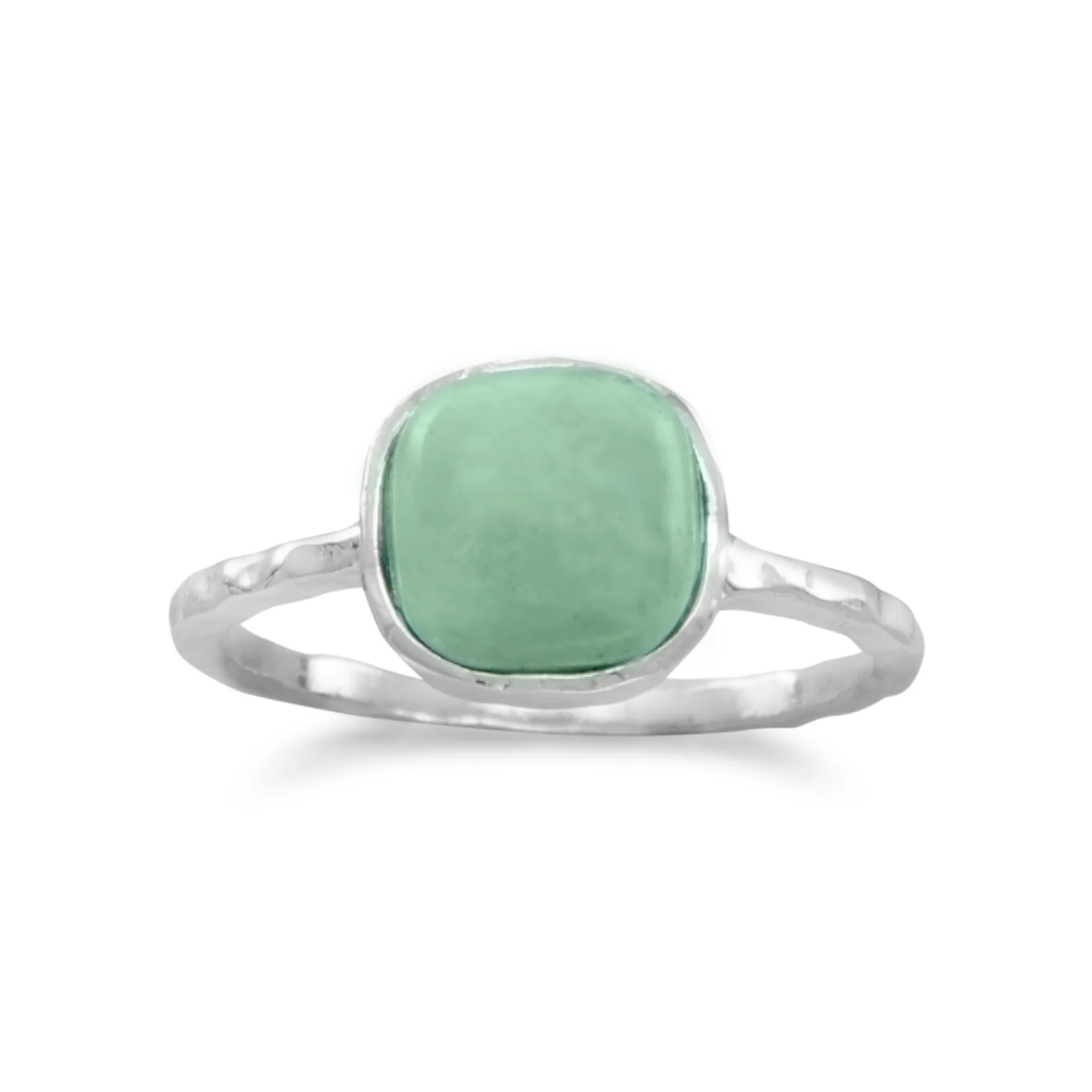 Cushion Style Stabilized Turquoise and Sterling Silver Ring - Sparks and Gem