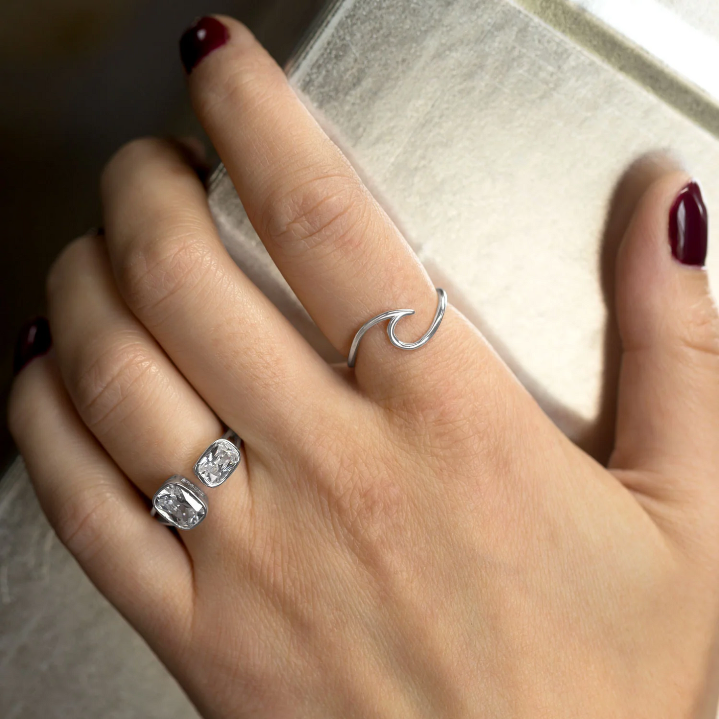 Wave Design Sterling Silver Ring - Sparks and Gem