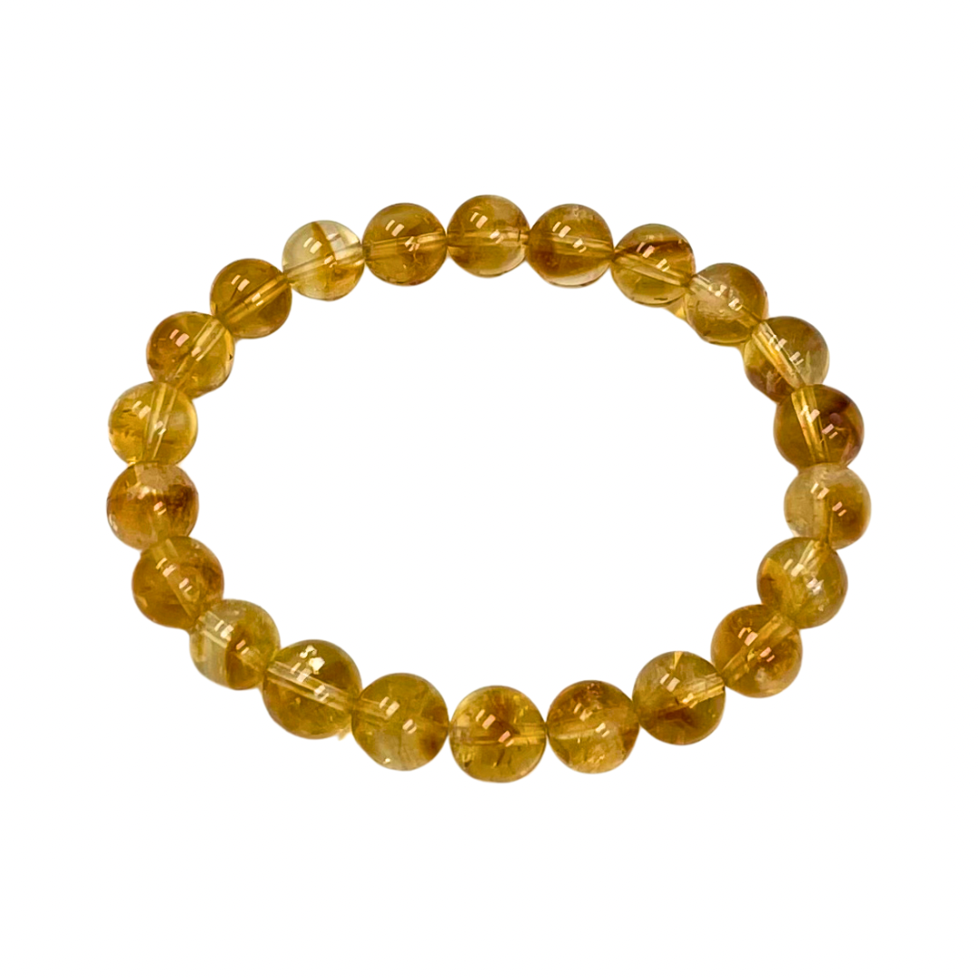 Dark Yellow Citrine Beaded Gemstone Bracelet - Sparks and Gem