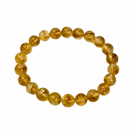 Dark Yellow Citrine Beaded Gemstone Bracelet - Sparks and Gem