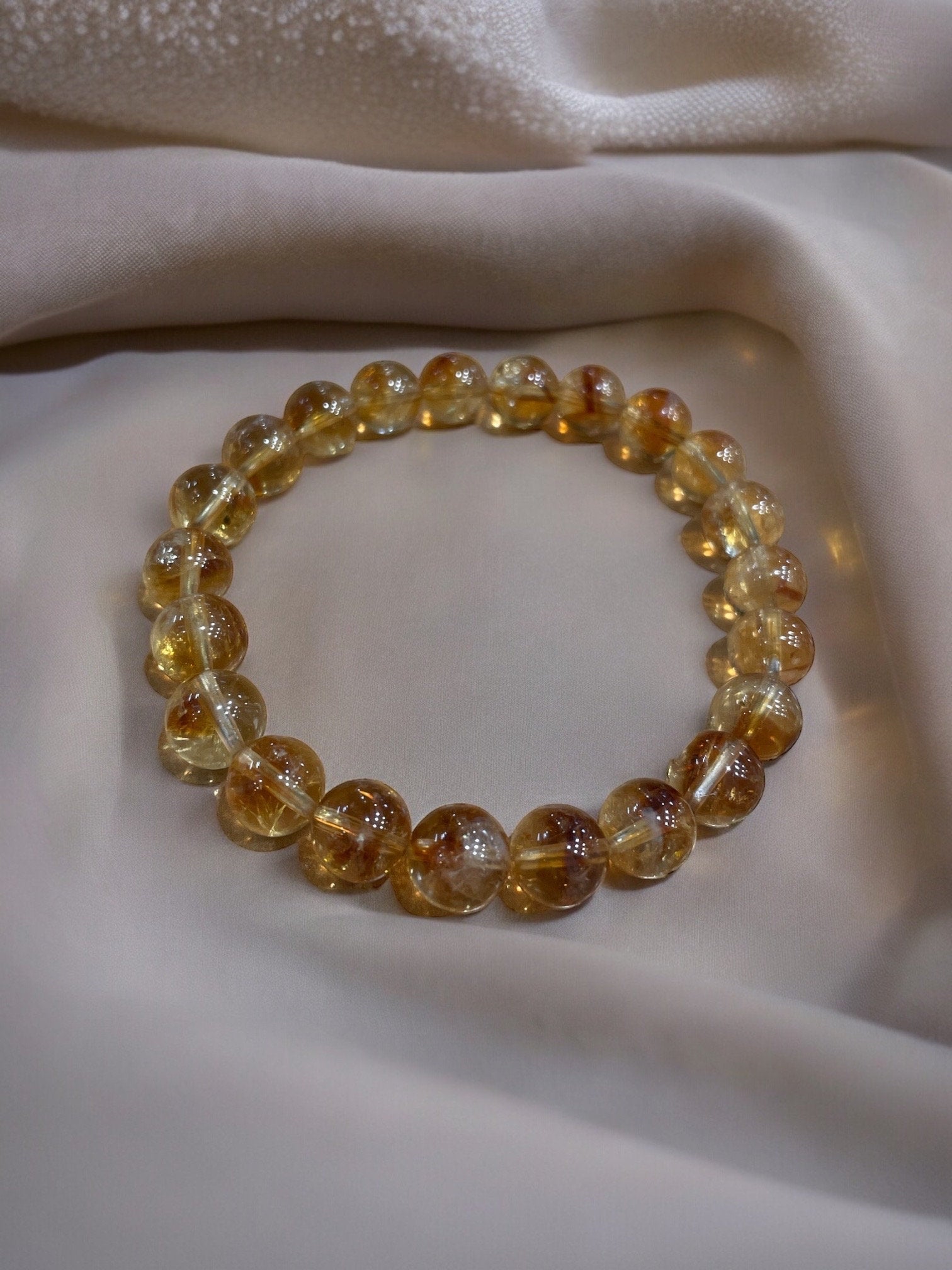 Dark Yellow Citrine Beaded Gemstone Bracelet - Sparks and Gem