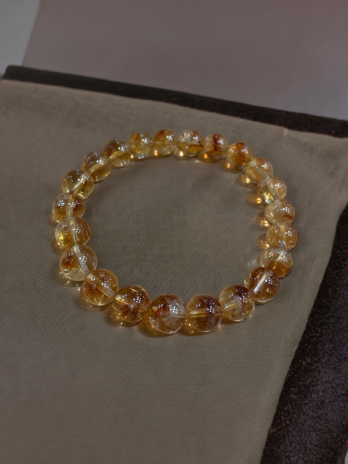 Dark Yellow Citrine Beaded Gemstone Bracelet - Sparks and Gem