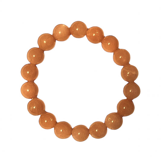 10mm Peach Moonstone Gemstone Stretch Bracelet - Sparks and Gem