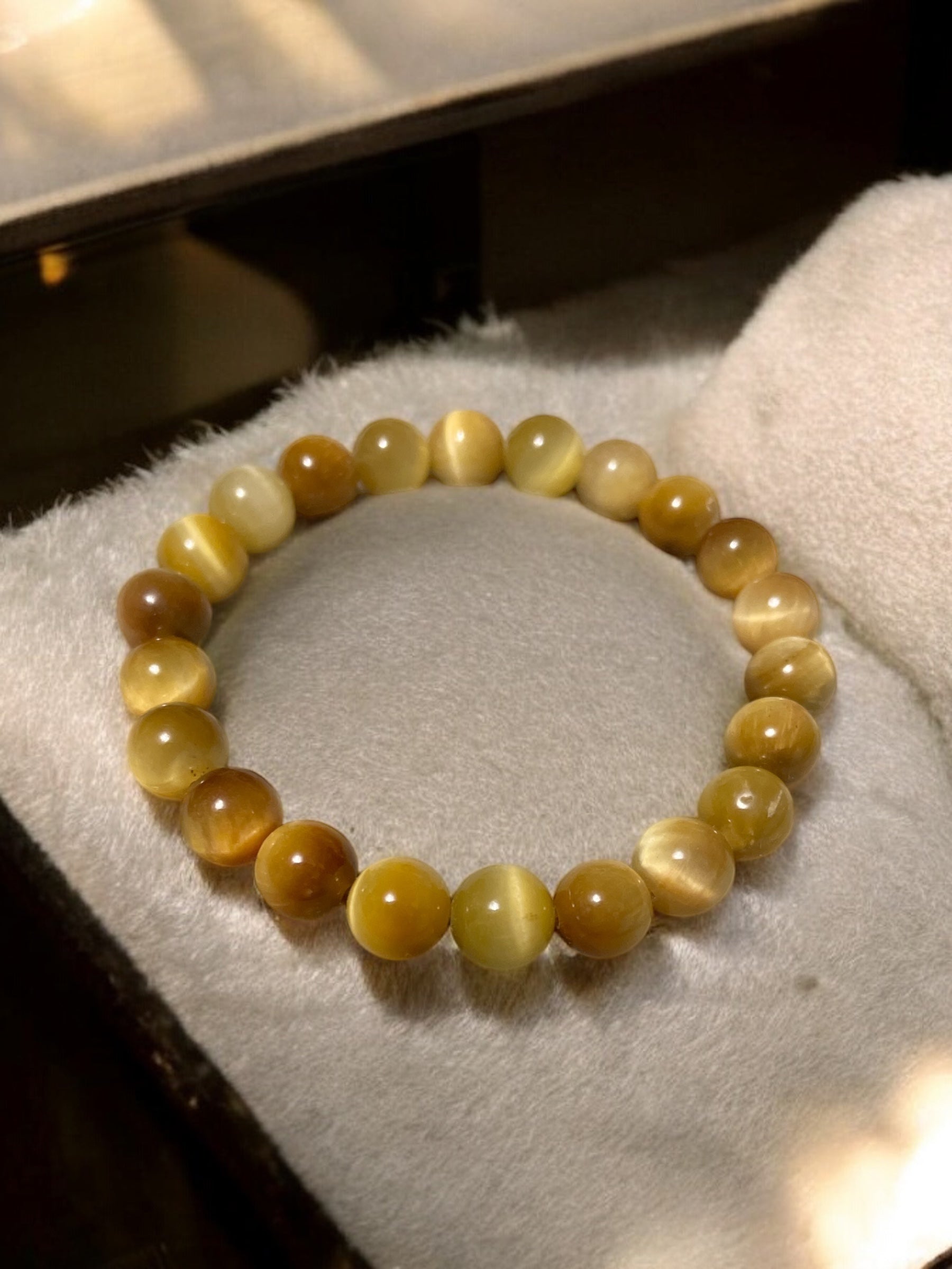 Golden Tigers Eye Gemstone Stretch Bracelet - Sparks and Gem