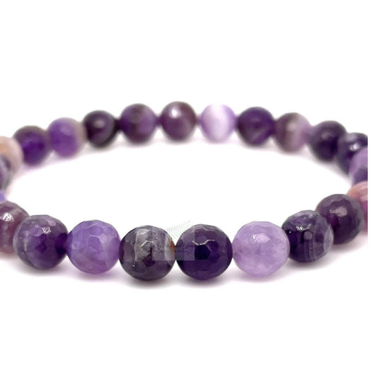 Sparkly Natural Dog teeth Amethyst Gemstone Beaded Stretch Bracelet - Sparks and Gem